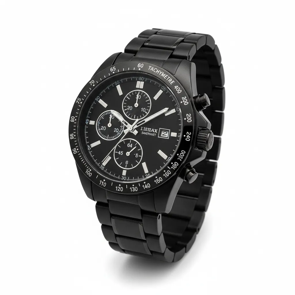 Black Steel Chronograph...
